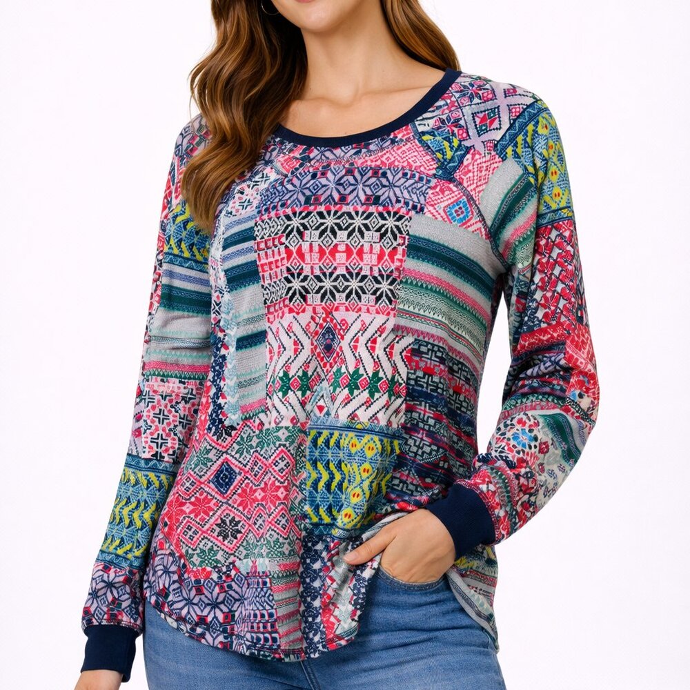 Victoria’s Secret Colorful Fair Isle‎ Knit Long Sleeve Top – Size M
